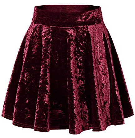 Urban GoCo Mini Falda Elástica Patinadora de Terciopelo de Retro