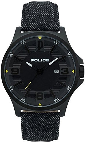 Police Herren Analog Quarz Uhr mit Stoff Armband PL15384JSB.02