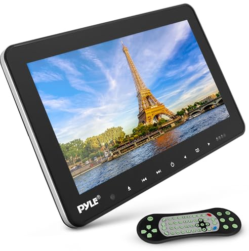 Universal Car Headrest Mount Monitor - 10.5 Inch Vehicle Multimedia CD DVD Player - Smart Audio Video Entertainment System w/HDMI & Hi-Res TV LCD Screen - Includes Mounting Bracket - Pyle PLHRDVD103