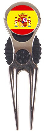 Mercia Golf Pitch Mark Repairer Divot Tool and International Flag ball markers.