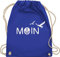 Turnbeutel Rucksack - Sprüche Statement - Moin Moin Hamburg Maritime Nordsee Geschenk - Unisize - Royalblau - beutel seemann mit aufschrift boot stoffrucksack maritimer statements möwe stoffbeutel