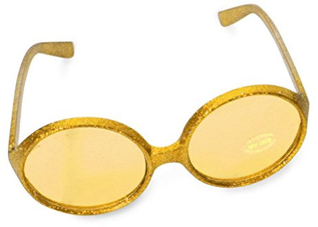 Sixties-Brille für Erwachsene in 6 Glitzerbrille Partybrille (Gold)