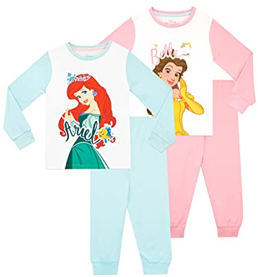 Disney Mädchen Schlafanzug 2 Packung Ariel Und Belle