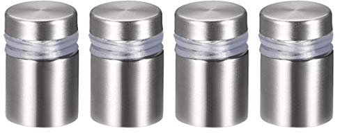 sourcing map 4 Stück Abstandshalter 16×24mm（Dia*H） Edelstahl Schilderhalter Werbeschraube Abstandsschrauben für Schilder Displays, Silber