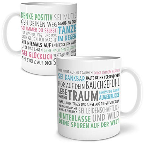 OWLBOOK® Motivationsgeschenke Motivation Lebe deinen Traum Tasse mit Spruch Geschenke Geschenkideen zur Motivation zum Geburtstag Keramik 300 ml