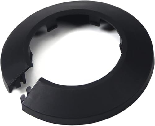 MroMax Passend für 4,8 cm Außendurchmesser, Flansch-Wasserrohrabdeckung, Dekoration, schwarze Rohrabdeckung, Heizkörper, PP-Kunststoff, 50 mm, Rosetten-Rohrmanschette für Wandrohr-Dekoration, 6 Stück