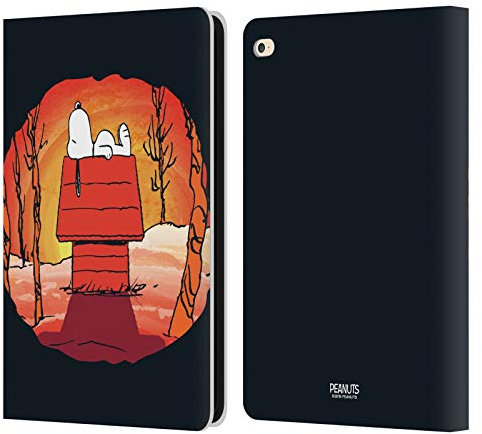 Head Case Designs Licenciado Oficialmente Peanuts Snoopy Espeluznante Carcasa de Cuero Tipo Libro Compatible con Apple iPad Air 2 (2014)
