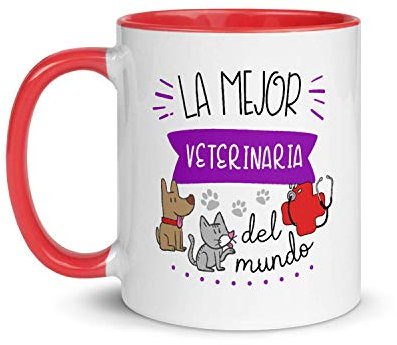 Kembilove Taza de Desayuno de la Mejor Veterinaria del Mundo – Tazas de Café para Profesionales y Trabajadores para la Oficina – Tazas de Té de Color de Profesiones – Taza de Cerámica de 350 ml
