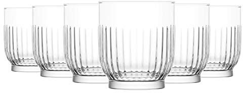 Argon Tableware Campana Tumblers - Vintage Cut Glass Water Juice Drinking Tumblers - 330ml - Pack of 6
