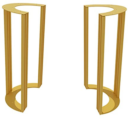 WFENG 2×Tischkufen Tischbeine/Metall/DIY,Starke Tragfähigkeit,für Esstische Schreibtische Couchtische Bänke/golden / L45cm×H72cm