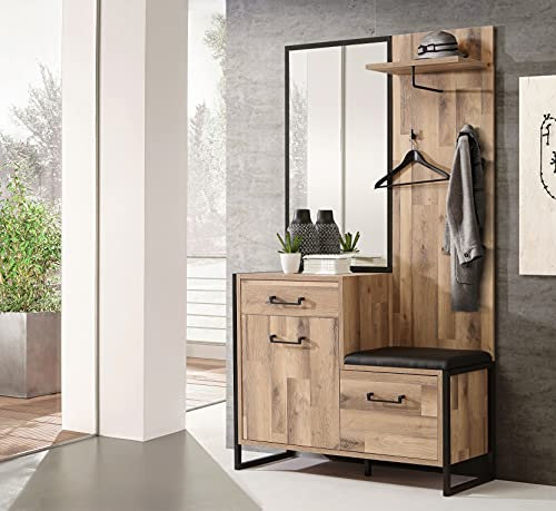 möbelando Kompaktgarderobe Garderobe Minigarderobe Standgarderobe Flurmöbel Husum I
