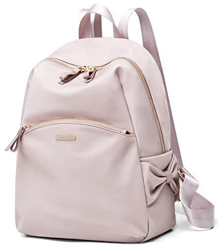 GOLF SUPAGS Zaino Elegante per le Donne, Zaino da Viaggio Casual per Ragazze, Zainos da Giorno, Borsa a Mano Borsa per Libri in Nylon (Rosa)