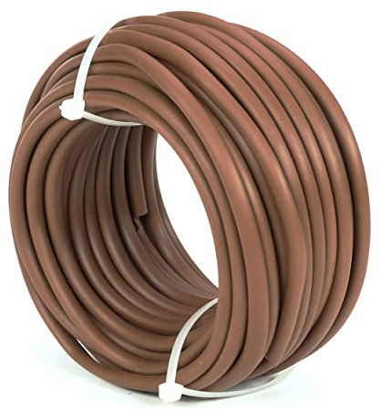 MUGAR- Manguera para riego por goteo. Tubo de goteo sin goteros- Rollo de 100m y 16mm marrón