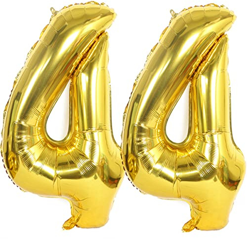 Helium Luftballons 44 Gold Geburtstagsdeko - 40 Party Deko Supplies, Folienballon für Mann und Frau - Ballon Deko Gold (44 Stück)