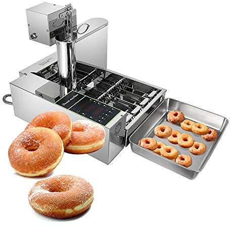 Commercial Professional Automatic Donut Maker Machine,4 Rows 6L Hopper Donuts Making Machine,Frying mini Donuts Maker Adjustable Thickness 304,