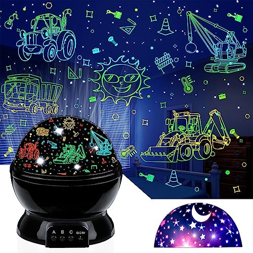 MOKOQI Proiettore di Halloween con luci a LED per decorazione di feste al coperto, rotazione di 360 gradi, proiettore di luce notturna, giocattoli per bambini, regali per bambini dai 5 agli 8 anni