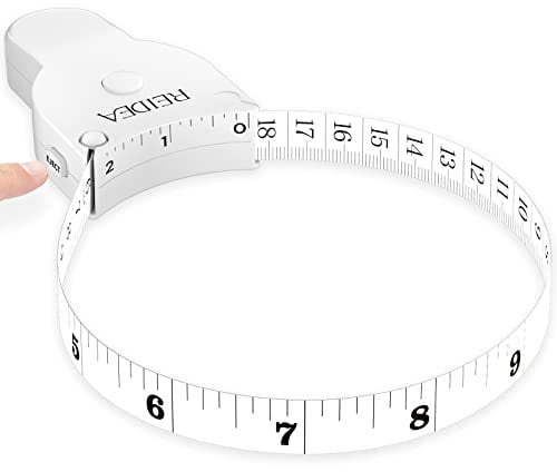 REIDEA Colorful Body Measuring Tape, Einziehbarer Druckknopf, Genaue Körpermaße, Leicht zu tragen und vielseitig, Tracking Gewichtsverlust, Schneidern, Handarbeiten, Kleidung (Weiß)