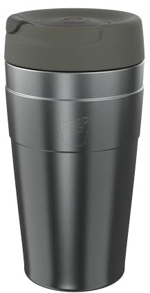KeepCup Traveller Reusable Travel Mug - Vacuum Insulated Cup with Leakproof Sipper Lid - 16oz (454ml) - Nitro Gloss