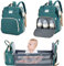 Baby Wickeltasche Rucksack,Diaper Backpack,Babytasche Reiserucksack mit Wickelauflage,Multifunktional Wasserabweisend Große Kapazität Wickelrucksack,Große Reiserucksack für Mama & Papa (Grün)