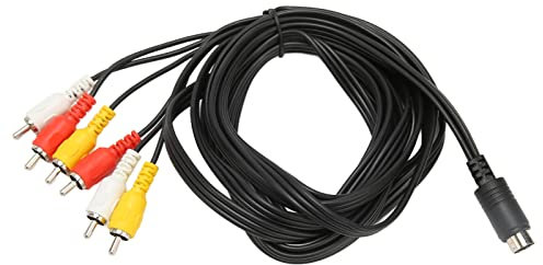 Tangxi Mini DIN 9 Pin to 6RCA Audio Video Composite Cable, 9 Pin Male Plug to 6RCA Male Stereo AV Wire Connection Wire Cable for Video Audio Equipment Monitors Receiver