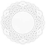 Hypafol Tortenspitzen 100 Stück | Rund | Spitzendeckchen für Kuchen, Torte, Snacks | Plattenunterlage aus Papier | Ideal für Gastronomie, Hochzeiten, Geburtstagsfeiern oder Catering (Ø 14 cm)