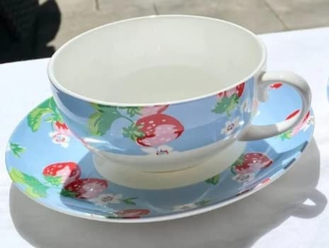 Cath Kidston Queen's China Strawberry Cup and Saucer