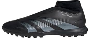 adidas Predator 24 League Laceless Turf Boots Football, Core Black/Carbon/Core Black, 8 UK