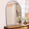 HLFMVWE Espejo de arco para pared enmarcado de madera vintage rústico casa de campo tocador espejo decoración baño dormitorio entrada pasillo sala de estar nuevo hogar plata