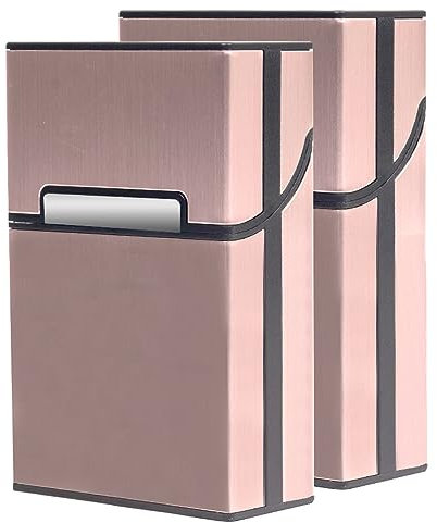 2 pcs Cigarette Case,Cigarette Holder,Cigarette Tin,Cigarette Box,Lightweight Cigarette Case,Aluminum Cigarette Box Holder