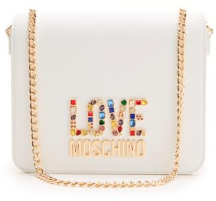 Love Moschino Borsa a spalla Donna, Bianco, Taglia unica