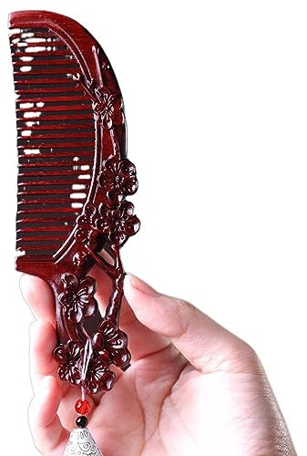 Pettine in legno di sandalo intagliato in cineseria, 15 cm, per massaggi in legno di sandalo viola