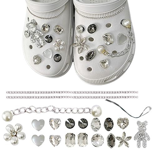 MUNSKT Accessoires de Fleur de Chaussure en Strass, Pins Crocs,Jibbitz,Bijoux Crocs,Décorations de Chaussures de Bricolage, pour Femmes