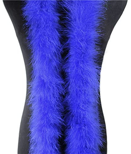 Haiaxx Boa di Marabù 2 m - Nastro per Albero di Natale, Abiti da Sposa, Scialle e Artigianato Fai da Te - Piume di Tacchino Blu