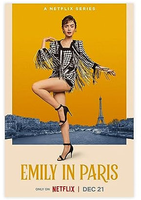 Filmposter – Emily in Paris (2020), Leinwand-Poster, Schlafzimmer, Dekoration, Sport, Landschaft, Büro, Raumdekoration, Geschenk, ungerahmt, 30 x 45 cm