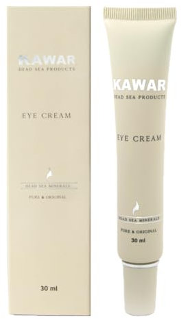 KAWAR Totes Meer Augencreme mit Retinol, Kollagen, Arganöl & Koffein, zielt auf Augenringe, Schwellungen & feine Linien ab, angereichert mit Mineralien aus dem Toten Meer, vegane Augencreme für Frauen