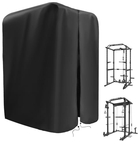 Guisong Gym Rack Cover mit wasserdichtem Reißverschluss, Schutzhülle für Kniebeugen/Gewichtheber/Heim-Fitness-Workout-Ausrüstung, drinnen oder draußen, 162 cm B x 172 cm T x 203 cm H
