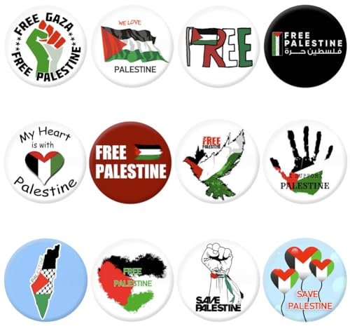 Broche de solapa con la bandera de Palestina I Support Palestine Save Palestine, broche nacional de Palestina, 4.4cm, Hojalata
