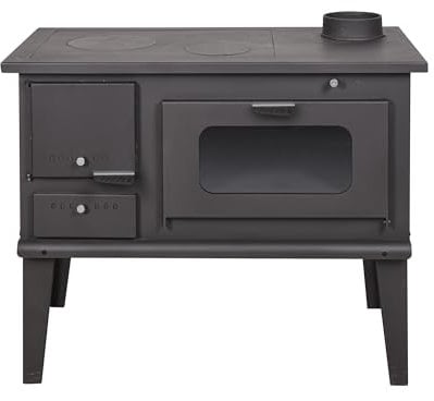 Hosseven 4014 Black Cooker – Küchenofen 7,9 kW, EEK: A+, Küchenherd, BImSchV Stufe 2, Holzherd, Holzbackofen,Schwedenofen,Backfach