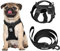 OneTigris Hundegeschirr Kleine Hunde mit Leine(150cm), Mini Trooper Welpengeschirr mit Steuergriff und 2 Abschlepppositionen für Kleine Hunde, Schwarz XS