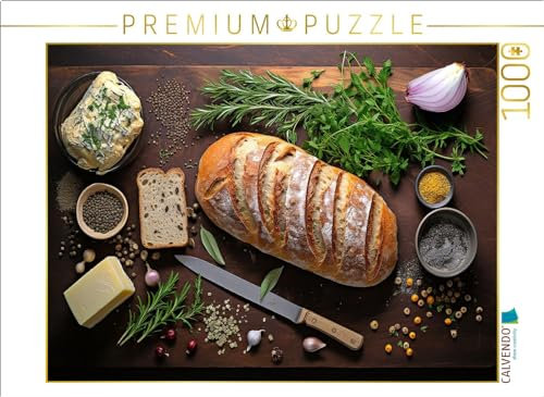 CALVENDO Puzzle Leckeres Brot mit Kräutern | 1000 Teile Lege-Größe 64 x 48 cm Foto-Puzzle für glückliche Stunden