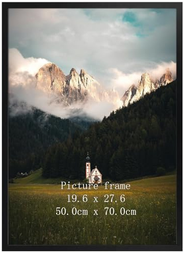 Giftgarden 19.7x27.6 Puzzle Frame Black, 50x70cm Picture Frame for 1000 Pieces Puzzles Wall Display, Single