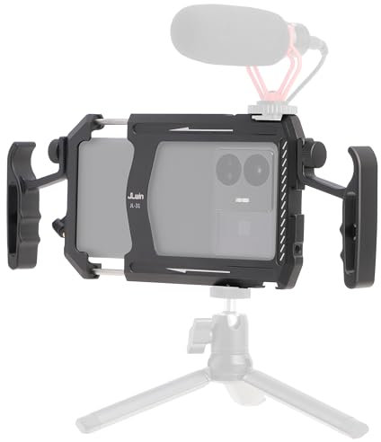 FOEASY Foto4easy Universal Smartphone Video Rig,Aluminum Phone Video Stabilizer with Dual Handle Kit for iPhone for Samsung for Pixel and Other Android Phones