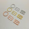 XDMING 100 Stück/Los Silber/Gold/Roségold BH O-Ring Schieber Haken Dessous Regler Unterwäsche Zubehör