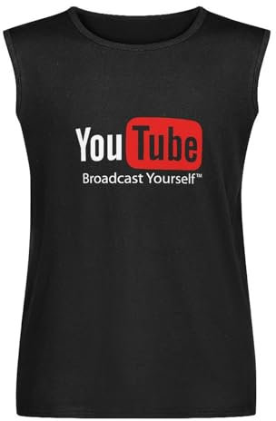 Men's Vest Tank Youtube Broadcast Yourself Logo Men's Vest Sleeveless T Shirt Casual Tops Clothing BlackXL