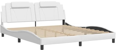 vidaXL Bettgestell Viana mit LED ohne Matratze Schwarz und Weiß 180x200