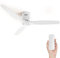 LARDECOR - Ventilador de Techo Moderno Silencioso con Mando a Distancia, 6 Velocidades, Temporizador, Aspas de Madera, Motor DC y Función Verano-Invierno, Ø132 cm (Madera, Blanco)