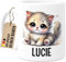 Tassenliebling® Katzen Tasse personalisiert - Kindertasse mit Namen - Tiere Geschenke - Tasse mit Namen Kind - Personalisierte Geschenke Kinder - Kinderbecher aus Keramik 330ml