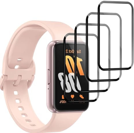Jaavkkma 4 Pezzi Pellicola Protettiva per Samsung Galaxy Fit 3 Vetro Temperato, Anti-graffio/HD, 3D Curva Protezione Schermo per Galaxy Fit 3 - PMMA Film Protettivo Composito