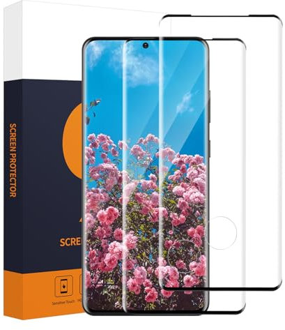 Carantee 2 Pack Verre Trempé pour Samsung Galaxy Note S21 Ultra 5G Film, Couverture 3D Vitre protection, Tactile sensible, sans bulles, 9H Anti Rayures, 0,33mm Ultra HD S21 Ultra protection écran