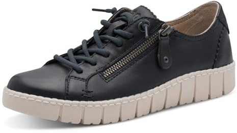 Jana Damen Sneaker flach mit Reißverschluss Leder